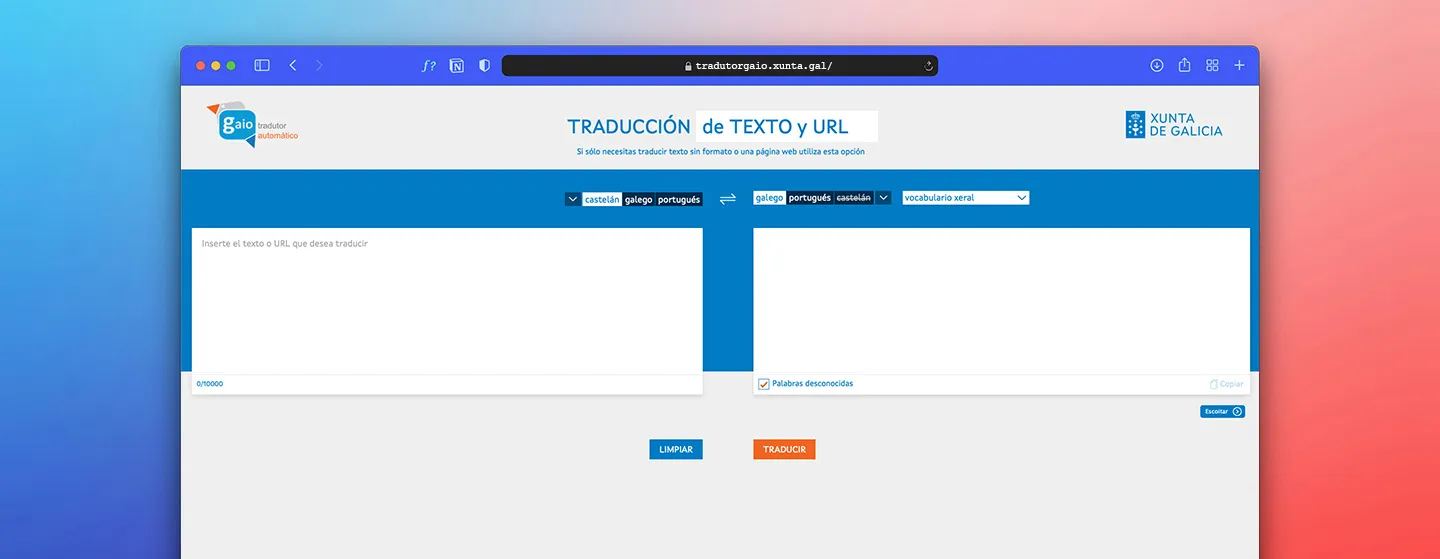 Traductor Gaio da Xunta de Galicia